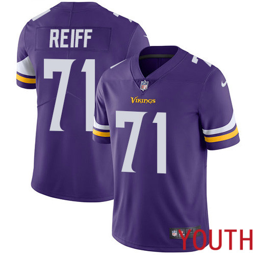 Minnesota Vikings 71 Limited Riley Reiff Purple Nike NFL Home Youth Jersey Vapor Untouchable